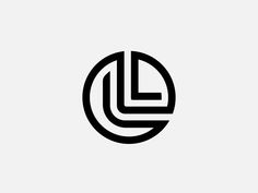 a black and white logo with the letter l in it's center, on a light gray background