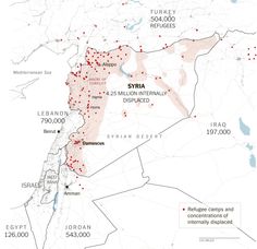The Historic Scale of Syria’s Refugee Crisis - Photographs - NYTimes.com Studio, New York Times, Data Visualization, Map