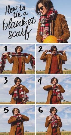 13 Ways to Wear Your Blanket Scarf - Pretty Designs Autumn Outfits, How To Wear A Blanket Scarf, Fall Winter Outfits