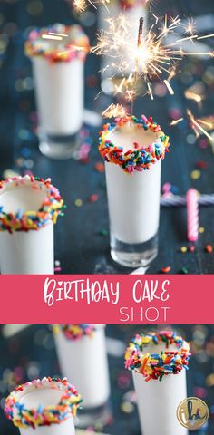 Vodka, Brunch, Birthday Cake Shots, Birthday Cake Drink, Cake Shots, 50th Birthday Party Food, Birthday Drinks, Birthday Cocktails