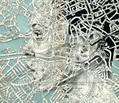 New Cut and Contoured Map Portrait by Ed Fairburn - My Modern Metropolis Street Art, Illustrators, Vintage Maps, A Level Art, Illustrated Map, Art Gallery, Map Art, Fragments, Artist