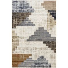 an area rug with different colors and shapes