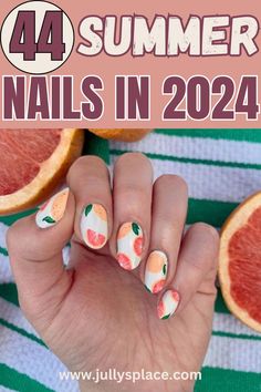 summer nails, summer nail ideas, beachy nails, vacation nails, fruit nails Summer Looks