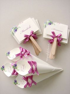 Paletta segnagusto e cono portaconfetti con decoro ortensia violet Craft Wedding, Jul, Minis, Pins, Kunst