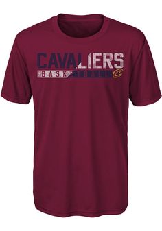 Your future Cavaliers will be ready for the game with this Cleveland Cavaliers Youth Red Short Sleeve Tee. This Possession T-Shirt features a soft hand screen print team graphic on center chest. Soft hand screen print graphic on center chest, Crew neck, Dri-Tek, Great for any young sports fan!, Great for any young sports fan!, 100% Polyester, Import, Domestic Football Graphic Tee, Tee Shirts