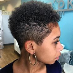 Short Natural Haircut With Temple Undercut African Hairstyles, Natural African American Hairstyles, Transitioning Hairstyles