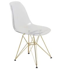 LeisureMod Cresco Plastic Dining Side Chair W Eiffel Gold Base - On Sale - - 17834333 Side Chairs, Dining Chairs, Mismatched Dining Chairs, Side Chairs Dining, Dining Room Chairs, Dining Chair Set, Modway Furniture, Dining Furniture
