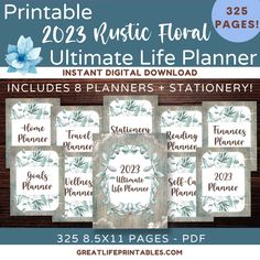 2023 Planner, Ultimate Life Planner Printable, 2023 Planner Printable, Life Planner, Planner Bundle Printable, 2023 Yearly Planner Printable Design, Floral, Ultimate Planner, Planner Bundle