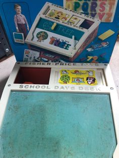 an old school computer has been turned into a play set for kids to use it