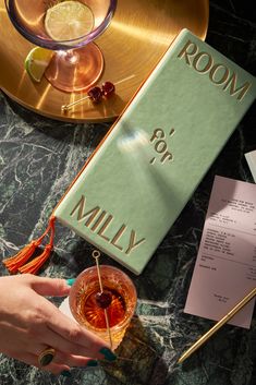 ROOM FOR MILLY – Cocktails and Color – Perky Bros Menu Design, Cocktail Menu, Menu, Branding Shop, Chicago Hot Dog, Millie, Blog, Room