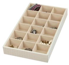 Home Basics 18-Compartment Jewelry Organizer - Tan/Beige Jewellery Boxes, Wire Jewellery, Silver Jewelry Cleaner, Jewelry Pieces, Dainty Jewelry, Wire Jewelry, Jewellery Display, Clean Gold Jewelry