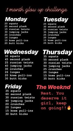 ⭐AriaunaMaria⭐ || Follow me on Pintrest for more stuff like makeup, fashion, beauty tips, nails, good jobs for teens, etc✨ #bodycareforteens Month Workout Challenge, Daily Workout, Get Fit