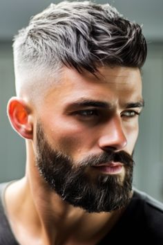 The forward-swept taper fade is an excellent option for men with thick hair who want a polished look. The taper fade creates transitions, while the forward-swept top adds a dynamic touch. Click here to check out more best hairstyles for men with thick hair & high volume hair. Beard Styles, Mens Haircuts Fade, Mens Hairstyles Thick Hair, Mens Hairstyles With Beard, Haircuts For Men, Beard Look, Hair And Beard Styles, Thick Hair Styles, Gents Hair Style