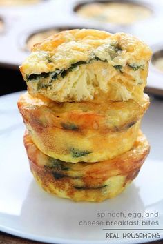 three small quiches stacked on top of each other