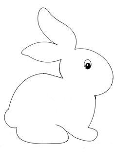a drawing of a rabbit sitting down with its eyes wide open and ears up,