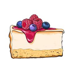 Pasta, Cake Art, Cheesecakes, Tart, Ciasta, Cake Drawing, Cake Sketch, Cake Illustration, Cake Vector