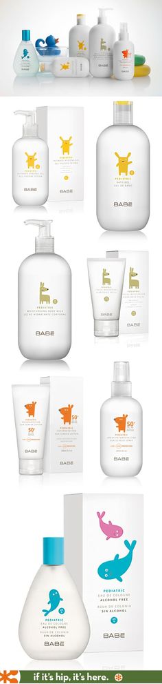 Nicely designed line of pediatric skin care (Babe Pediatrico) by Lavernia & Cienfuegos. Packaging, Skincare Packaging, Cosmetic Packaging, Beauty Packaging, Skincare Logo, Baby Products Packaging, Lotion, Brand Packaging, Pediatrics