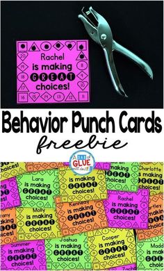 Are you looking for a fun, hands-on way to encourage your students to consistently make good choices? So was I and then I started implementing these behavior punch cards and suddenly my students were working VERY hard to earn their daily punch. #learningresources #teachingresources #classroomactivities Behavior Punch Cards, Reward System