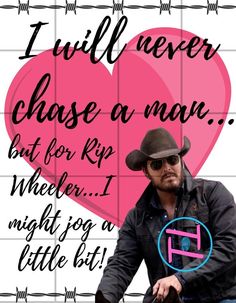 a man wearing a cowboy hat and sunglasses sitting on a motorcycle with a pink heart in the background
