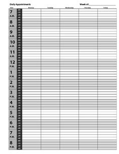 Appointment Book Template - Adobe PDF Planners, Daily Planner Printables Free, Weekly Appointment Planner, Schedule Printable, Appointment Planner