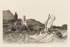 #Dartmouth Castle engraving by J. Stephenson in 1836. For more info & video, click on image History, English Heritage, Heritage