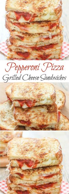 Pepperoni Pizza Grilled Cheese Sandwiches Pepperoni Pizza, Pizza Grilled Cheese Sandwich, Pizza Grilled Cheese, Shredded Mozzarella