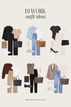 10 Work Outfit Ideas for Young Professionals | Business Casual + Neutral | Erika Marie Work From Home Outfit, Business Casual Outfits For Work, Business Casual Outfits For Women, Office Outfits Women, Smart Casual Work, Office Casual Outfit, Trendy Business Casual Outfits For Women, Smart Casual Work Outfit Women