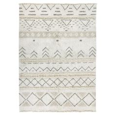 Washable wool rug with a Berber inspired design. In a neutral shade with triangle and diamond pattern. #neutralrugs #berberrugbedroom Rug Material, Berber Rug, Rug Size, Neutral Rugs, Rug Size Guide, Bohemian Design