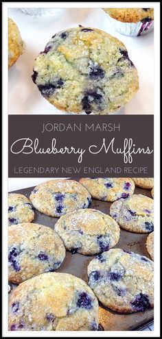 blueberry muffins are ready to be baked in the oven and served on a baking sheet