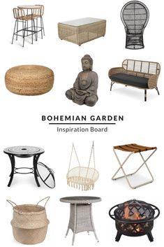Bohemian Garden Furniture and Decor Ideas - Inspiration Board Bohemian Décor, Décor, Inspiration, Home Décor, Boho Designs, Bohemian Garden, Bohemian Backyard, Boho Garden, Decor