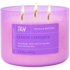 This large, 15.8 oz aromatherapy candle will fill your room with refreshing notes of lemon and lavender essential oils infused with ylang ylang, cedar, violet, and mixed berries. This fresh, earthy fusion will awaken your senses and evoke a sense of comfort to perfectly match the mood of spring and summer. Made from 100% natural soy wax, essential oils, and lead-free cotton wicks. Hand poured in a glass jar with a silver lid and beautifully packaged in a signature gift box with greeting card. Co Summer, Lavender Scented Candle, Aromatherapy Candles, Essential Oil Candles, Natural Soy Wax Candles, 3 Wick Candles, Lavender Candle