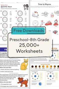 Looking for printables? Check out our collection of 25K+ worksheets, in a variety of grade levels and subject areas. #downloadnow #printables #worksheets #preschool #kindergarten #elementary #math #reading #writing #science #socialstudies #educationdotcom Pre K, English Lessons For Kids, Worksheets For Kids, Learning Activities, Kindergarten Worksheets, Preschool Alphabet Book, Kids Learning, Learning Courses, School Worksheets