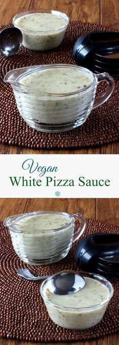 Vegan White Pizza Sauce is a tangy garlicky recipe that makes the most flavorful base to a pizza. It will meet all of your culinary needs. Only 15 minutes! Pizzas, Salads, Sour Cream, Houmus, Healthy Recipes, Spaghetti, White Pizza Sauce, Pizza Sauce Recipe, Pizza Sauce