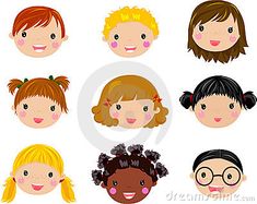 children's faces with different hair styles