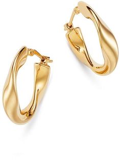 Bloomingdale's Flat Twist Hoop Earrings in 14K Yellow Gold - 100% Exclusive Flat Twist, Texture Jewelry, Twist Jewelry, Printed Jewelry, Sisterlocks, Ethical Jewelry, Trussardi, Exclusive Jewelry, Girls Jewelry