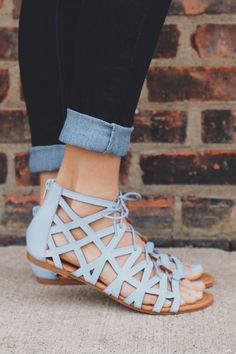 BABY BLUE LACE UP FRONT ZIP BACK STRAPPY SANDAL ARCHER-92 – UOIOnline.com: Women's Clothing Boutique