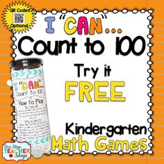 Here's a set of materials for playing an "I Can" counting game. Pre K, Maths Centres, 4th Grade Maths, Math Number Sense, Common Core Math Standards, Solving Word Problems, Math Centers, Math Counting Activities, 4th Grade Math Games