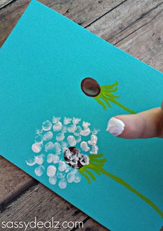 Fingerprint Dandelion Craft For Kids + Card Idea - Sassy Dealz Toddler Crafts, Diy For Kids, Preschool Crafts, Kids Crafts, Projects For Kids