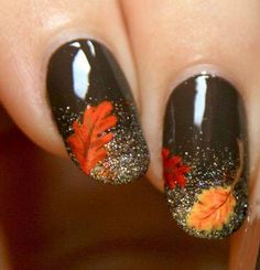 35+ Leaf Nails Art Ideas for your Fall – OSTTY People, Fall Nail Art, Fall Nail Designs, Fall Nail Colors, Cute Nails For Fall, Autumn Nails