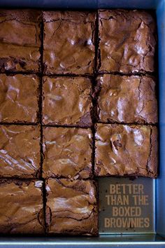 These thick & chewy brownies are so much better than the boxed mix!!! They're a quick and easy alternative that will have you coming back for more! Brownies, Tart, Chewy, Chewy Brownies
