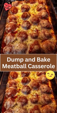 two pans filled with meatball casserole sitting on top of each other