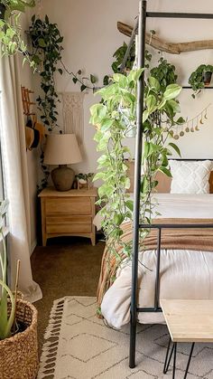 Boho, Diy, Summer, Interior, Cosy Bedroom, Bedroom Décor, Boho Bedroom, Bohemian Room, Room With Plants