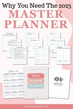 Forget about old-fashioned planners - with the 2023 Master Planner, you'll have everything you need to keep your life organized and achieve your goals all in one place so you can have your best year yet!    

#2023planner #2023masterplanner #printable #printableplanner #2023printableplanner #kraftyplanner Life Planner, Yearly Planner, Weekly Planner, Monthly Planner, Weekly Planning, Weekly Planner Printable, Daily Planner, Yearly Goals, Best Planners