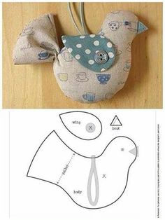 the sewing pattern for this bird purse is easy to sew