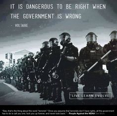 It is dangerous to be right when the government is wrong. Wise Words, Wisdom, Wise, Religion, Intj