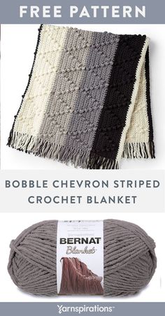 Crochet, Crochet Afghans, Chevron, Chevron Crochet Blanket Pattern, Bobble Stitch Crochet Blanket, Bernat Blanket Patterns, Chunky Crochet Blanket Pattern Free, Chunky Crochet Blanket Pattern, Blanket Pattern