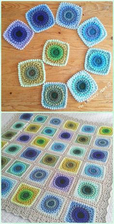 Crochet Squares, Granny Squares, Crochet Patterns, Crochet Motif, Crochet Square Patterns, Crochet Circles, Crochet Yarn, Free Crochet Pattern
