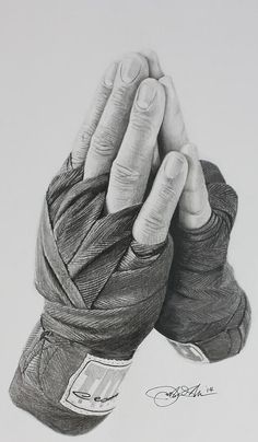 a pencil drawing of a person's hand holding the wrist of another persons arm