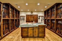 I would prefer this to a wine cellar everyday ❤️ Hunting Room Ideas Man Caves, Barndominium, Hunting Room Design