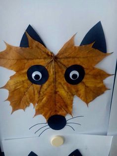 an image of a leaf mask made to look like a fox
